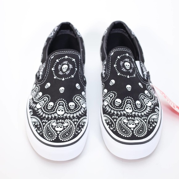 Vans Other - Vans Classic Slip-O Shoes-Bandana Skulls Black and White-Mens 7.5/Womens 9-NWT